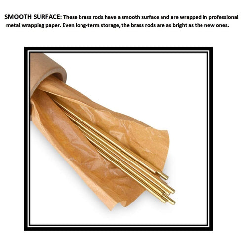 4 PCS 5mm Brass Round Rod, Solid Round Stock Lathe Bar Stock 12 Inches in Length, C27400