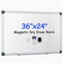 VUSIGN Magnetic White Board Kit for Wall, 36" x 24", Includes 1 Dry Eraser, 2 Multicolor Markers, 4 Magnetic Pins,