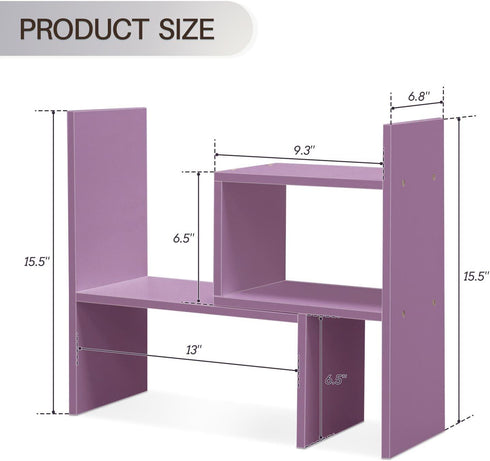 Jerry & Maggie Desktop Organizer Office Storage Rack, Adjustable Wood Display Shelf for Birthday Gifts, Toy Home Decor