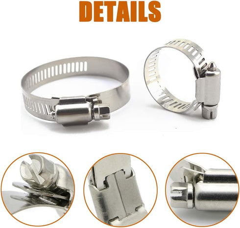 ISPINNER 12pcs 304 Stainless Steel Adjustable Worm Gear Hose Clamps Assortment Kit, 2 Inch, 3 Inch, 4 Inch