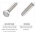 Hex Bolts 50Pcs (1/4-20x1-1/4"), 316 Stainless Steel Fully Threaded Hex Head Screws for Furniture Repair