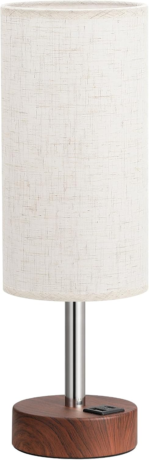 3 Dimmable Dicoool Touch Bedside Table Lamp with USB - Way Redwood Lamps for Bedroom Nightstand, Desk Lamp
