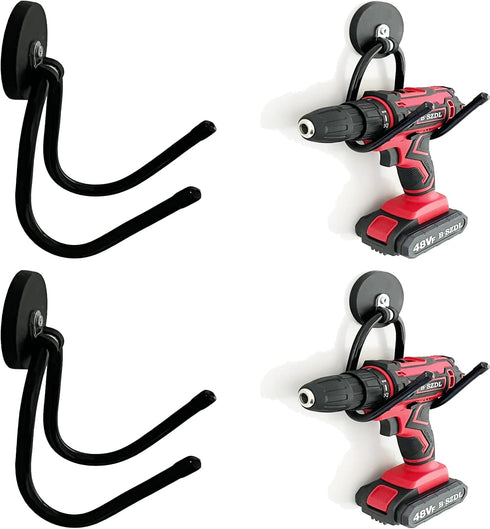 Pmsanzay 2 Pack Power Drill Tool Organizer Holder, Magnetic Tool Holders, Heavy Duty Garage Tool Storage Rack
