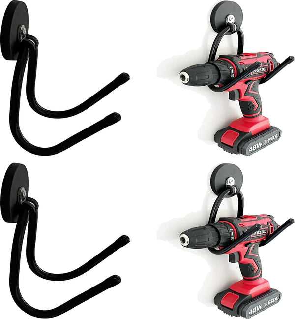 Pmsanzay 2 Pack Power Drill Tool Organizer Holder, Magnetic Tool Holders, Heavy Duty Garage Tool Storage Rack