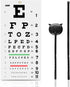 PECULA Snellen Eye Chart Wall Chart, 22 in x 11 in, 20/20 Vision Test, Color Vision Test, Plastic, Washable