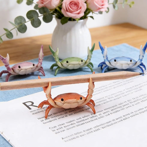 in,4PCS) DDRIC Cute Crab-Shaped Pen Holder, Realistic Desk Crab Pen Holder, Creative Funny Weightlifting Crabs Shaped