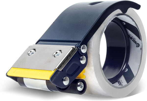 Excell Anti-Backflow Metal Tape Dispenser (2" Wide) for Packaging, Moving, and Box Sealing (Tape Gun + 1 Tape)