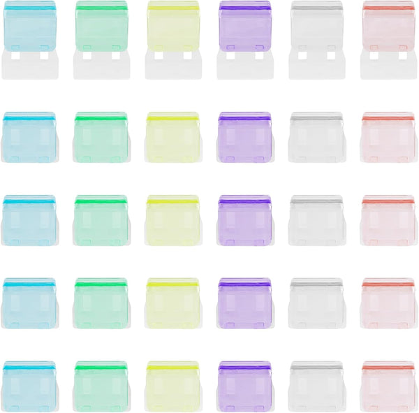 SHIDOW Carl Slide Clip, Colorful Plastics Medium Binder Clips for Office, 30Pcs