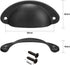 uxcell Cup Pulls, Carbon Steel Shell Pull Handles Black for Dresser Kitchen Cabinet Drawer, 66mm Hole Distance 35mm Width, 10 Pack by uxcell