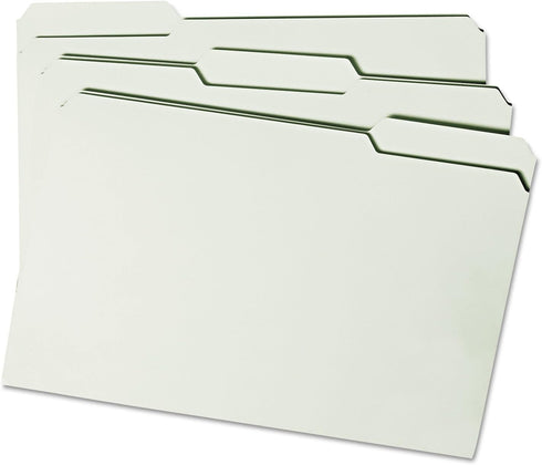 Smead Pressboard File Folder, 1/3-Cut Tab, 2" Expansion, Legal Size, Gray/Green, 25 per Box