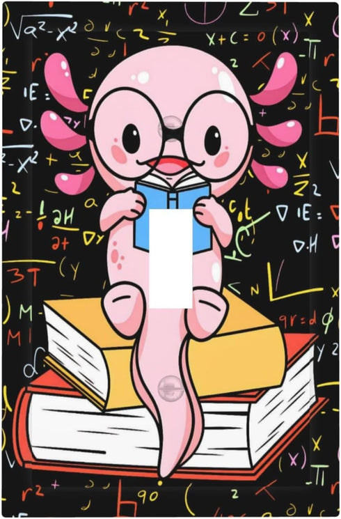 Sturin Axolotl Reading Wall Plate Light Switch Cover 1 Gang Single Toggle Toggle
