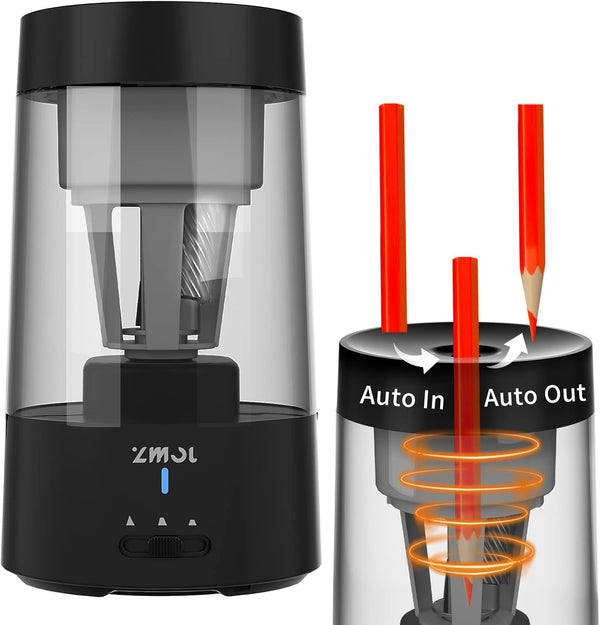 ZMOL Electric Pencil Sharpener, High Speed Automatic and Manual Sharpener for Kids and Homeschools (Fully Automatic