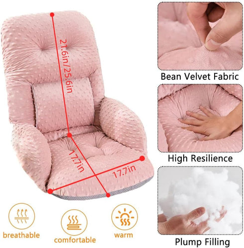 UEncounter Office Chair Cushions with ArmrestNon-Slip Rocking Chair Pad with High Back Support for Dining Dorm Floor