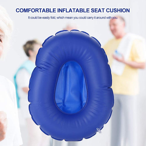 MOTOULAX 16123 Bedsore Chair Blue Cushion Professional Inflated Portable Chair Cushion Folding Back Cushion