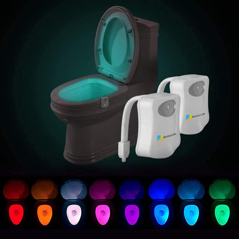 Toilet Light Motion Sensor 2Pack - The Original 8 Color Changing LED