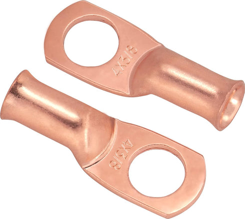 6pcs Sanuke 4 Awg - 3/8" (M10) Heavy Duty Wire Lugs Ring Terminal Connectors for Battery Cable