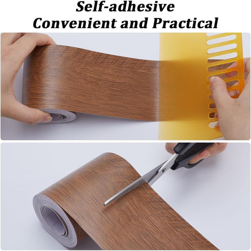 GORGECRAFT 3.15" x 32' Wood Grain Tape, Self-Adhesive Realistic Duck Tape Roll for Home Decor and Renovation