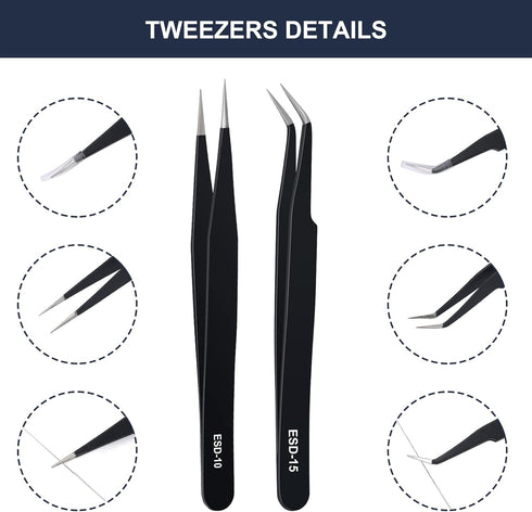Complete 26-Piece 3D Printer Nozzle Maintenance Kit, Includes 20 Cleaning Pins, 2 Tweezers, 2 Copper Wire Brushes, 2