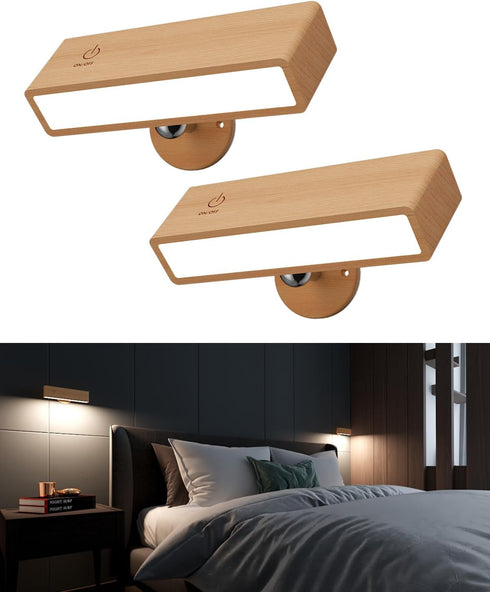 YiLaie Wall Sconces Battery Operated Set of Two,Rechargeable Wall Lamps for Bedroom,Wall