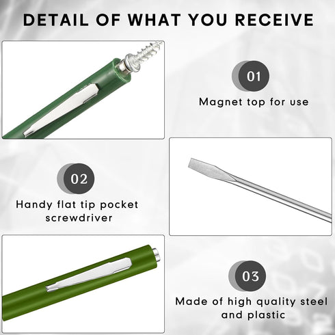 10 Pieces Pocket Screwdriver Mini Tops with Magnetic Slotted Pocket Screw Driver