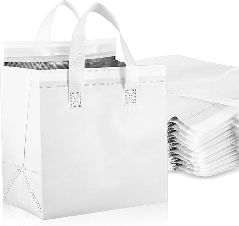 Ubamdom 20 Pack (9.4 5.9 9.4 Inches, Insulated Take Away Bags Bulk Thermal Insulation Food for Coffee Milk Tea Hot Cold