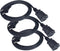5 FT Extension Cord, Indoor Black, 18 AWG Small Short 2 Prong Power Cord, 3 Pack