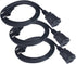 5 FT Extension Cord, Indoor Black, 18 AWG Small Short 2 Prong Power Cord, 3 Pack