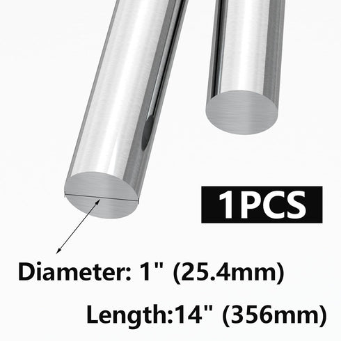 Eoiips 1" Diameter 304 Stainless Steel Round Rod, 14" Length for DIY Metal Craft & Working Hobbies