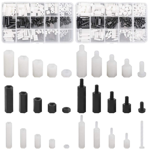 Hilitchi 360pcs M2 M3 M4 Male Female Nylon Hex Spacer Standoff Screw Nut Assortment Kit