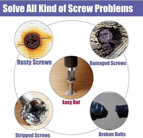 Yakamoz 22Pcs Mini Damaged Screw Extractor Kit, Easy Out Broken Bolt Extractor with Magnetic Extension Bit Holder