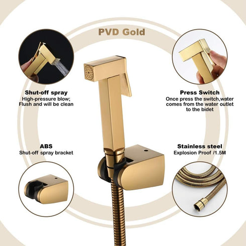 VNFOCRQJH Set Bidet Sprayer with Single Cold Water Portable Cloth Diaper Washer Shower Sprayer Wall Mounted Bathroom