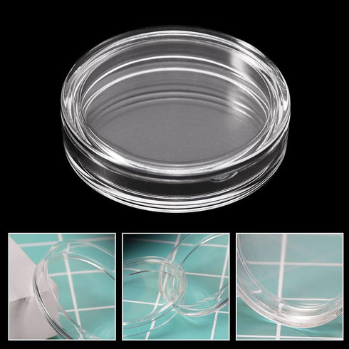 Hisocute 38.6mm Round Acrylic Coin Storage Box Clear Container Organizer For Home Bedroom Office Bookshelf Show Storage