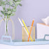 Pen Holder, Wire Metal Pencil Holder, Decorative Desk Storage Organizer for Stationery and Accessories (Gold 1, 2-PACK)