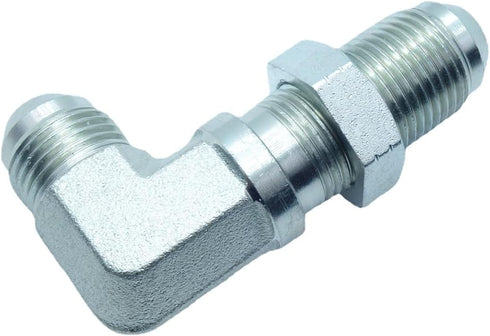 2 Piece 1/2#8 JIC 37° Male Flare to #8 1/2 JIC 37° Flare Bulkhead 90 Degree Elbow Hydraulic Steel Fitting