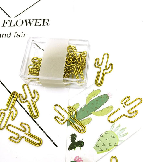 Binder Paper Clip, 30 Cute Cactus Paper Clips for Creative Decoration in Home, School, and Office (B)