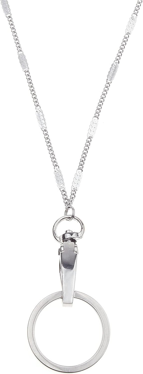 Wisdompro Women's Fashion Lanyard Necklace with Metal Clasp and Keyring for ID Badge, Keys - Twist Chain