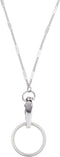 Wisdompro Women's Fashion Lanyard Necklace with Metal Clasp and Keyring for ID Badge, Keys - Twist Chain