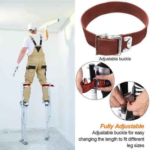 2PCS Adjustable Nylon Leg Band Straps for Drywall Stilts, Replacement Kit for Home Improvement and High Wall Painting