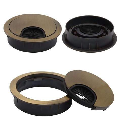 SOVNSG 2 Grommet, 2" Pcs Desk Metal Cable Hole Cover, Wire Cord Organizer, Computer Table Cord Management for Home
