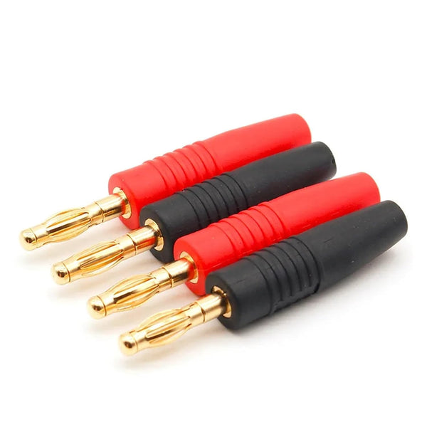 Qingdinu 4 Pcs 4mm Plugs Gold Plated Musical Speaker Cable Wire Pin Banana