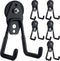 Landhoow 6 Pcs Heavy Duty Magnetic Hooks with Anti Slip Rubber Coating for Indoor and Outdoor Storage (Black)
