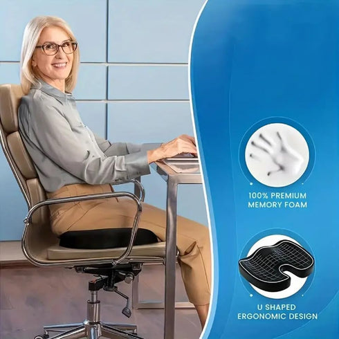 Generic Tailbone Memory Foam Seat Cushion for Office Chair, Car, Airplane, Bleachers Orthopedic Chair Cushions