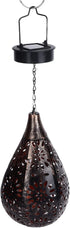 Zerodis Solar Porch Decorative Light Hanging Solar Light Hollow Iron Pattern Auto On Off Powered Outdoor Chandelier