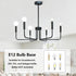 Lurinenna 6-Light Black Farmhouse Chandelier, Rustic Industrial Modern Ceiling Pendant Light, Adjustable Hanging Lamp
