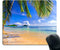 Gaming Mouse Pad Shore Palms Tropical Beach Oblong Mouse Mat - Natural Eco Rubber for Wired or Wireless Mouse