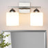 2 Light Brushed Nickel Vanity Lights for Bathroom, Modern Bathroom Light Fixtures