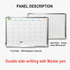 Double Sided Magnetic Monthly Calendar Dry Erase Board, 24 x 18 Inches, Wall Hanging Aluminum Frame