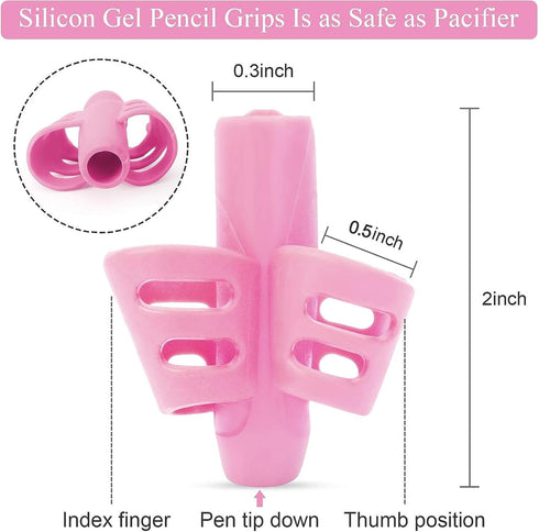 BUSHIBU Pencil Grips for Kids Handwriting, 4 Pcs Toddler Grippers, Pen Trainer for Beginners