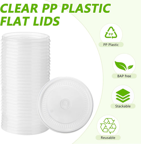 200 Count 4 oz Frozen Frozen Clear Plastic Flat Lids Paper Ice Cream Cups Yogurt Cup Dessert Bowls Dessert