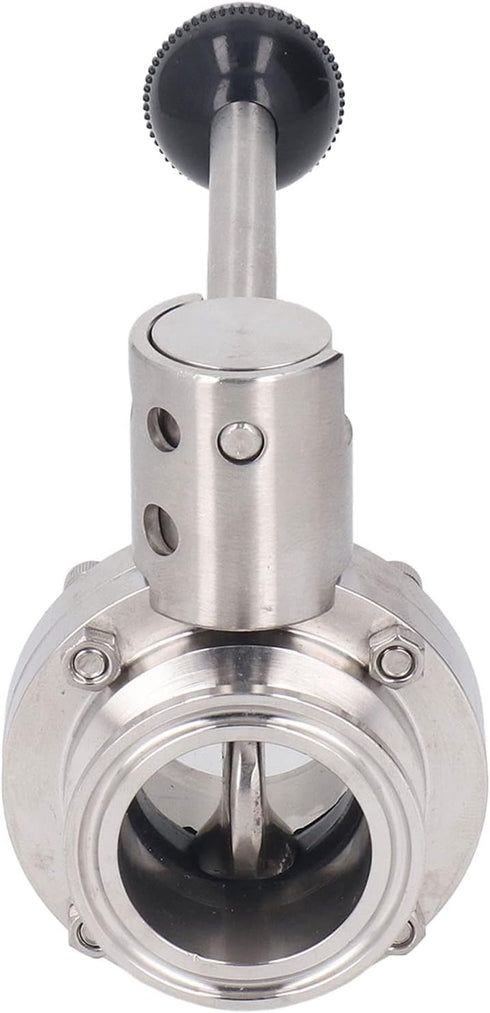 Thonlai 304 (45mm 1.8in Sanitary Butterfly Valve Clamp Valve Stainless Steel with Quick Clamping Collar